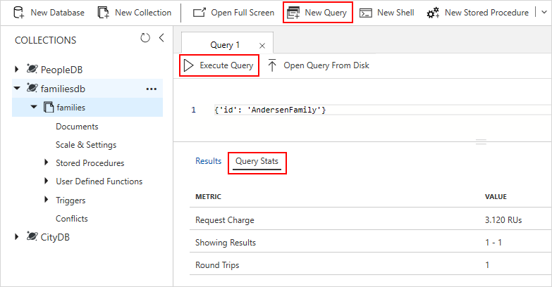 Capture d’écran des frais de demande de requête MongoDB sur le portail Azure