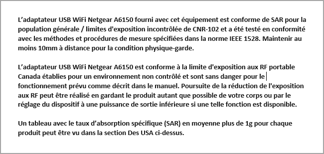 Avertissement relatif aux informations réglementaires 2