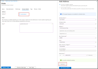 Capture d’écran des détails du contact Data Box Disk.