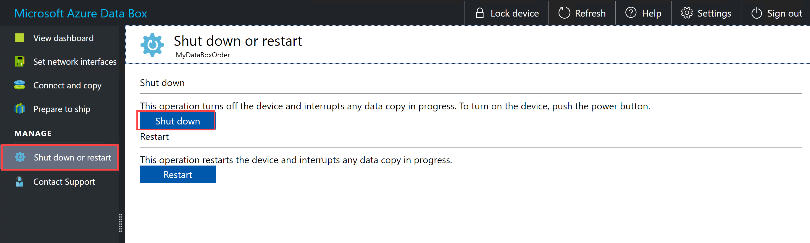 Arrêter Data Box 1