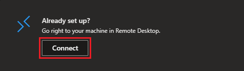 Capture d’écran de l’option permettant d’ouvrir le client Bureau à distance Windows dans la boîte de dialogue de connexion.