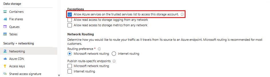 Capture d’écran montrant l’accès à un groupe de ressources accordé à des services approuvés.