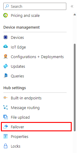 Capture d’écran montrant le volet de propriétés d’IoT Hub.