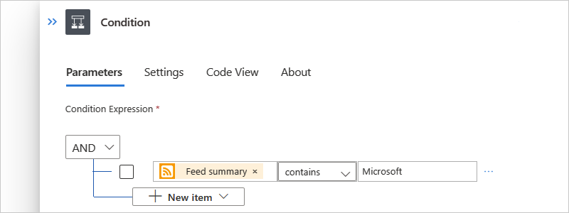 Capture d’écran montrant le workflow Standard et les critères de condition complets.