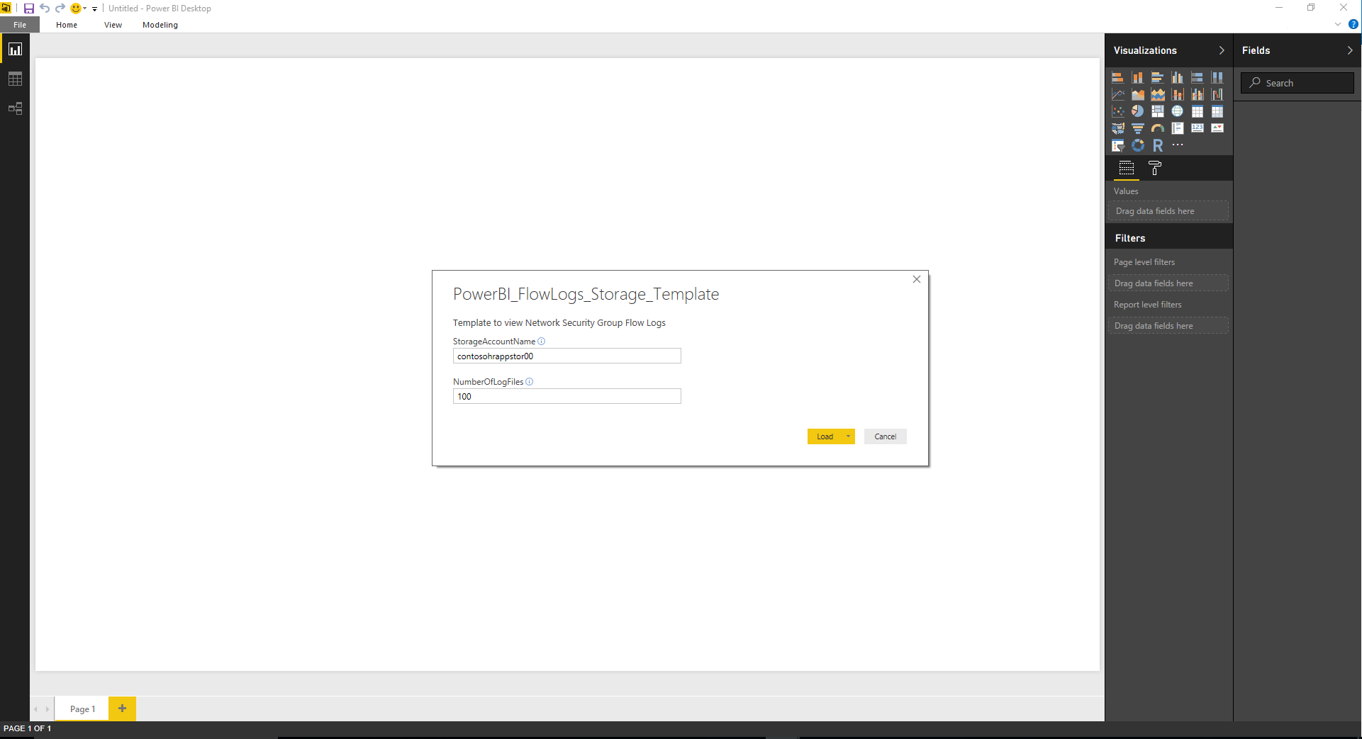 page d’accueil Power BI