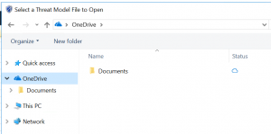 Capture d’écran de OneDrive sélectionné dans la boîte de dialogue Ouvrir un modèle