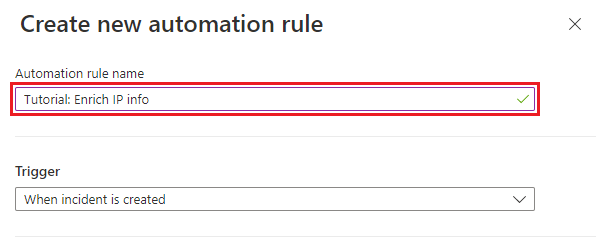 Capture d’écran de la création d’une règle d’automatisation, de son nommage et de l’ajout d’une condition.