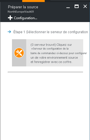 Capture d'écran montrant comment sélectionner le serveur de configuration.