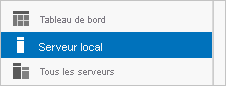 Capture d’écran montrant comment localiser le serveur local sur le côté gauche du Gestionnaire de serveur IU.