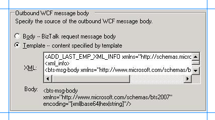 Spécifier le modèle pour le message WCF sortant