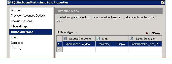 Configurer le sql_adap_tut_010_map_ports de mappage sortant