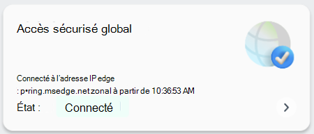 Capture d’écran montrant l’status Global Secure Access.