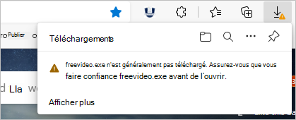 SmartScreen ne dispose pas d’informations de réputation suffisantes sur le fichier de téléchargement et avertit l’utilisateur d’arrêter ou de procéder avec prudence.