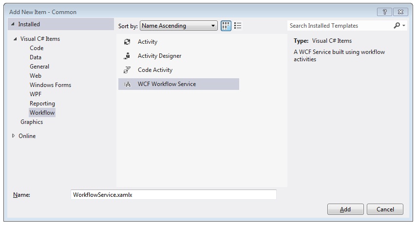 Adding a Workflow Service