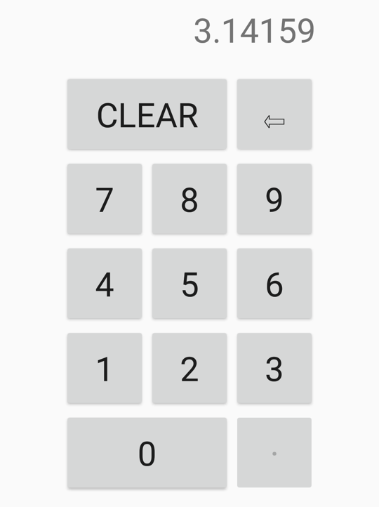 Decimal keyboard.