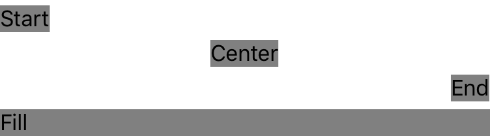 Capture d’écran des options de disposition d’alignement.