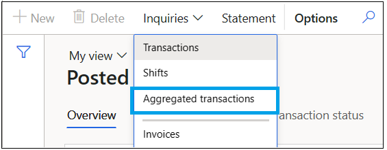 Commande de transactions regroupées pour les relevés validés.