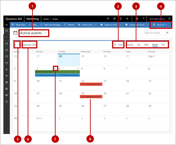 Fonctionnalités du calendrier marketing.