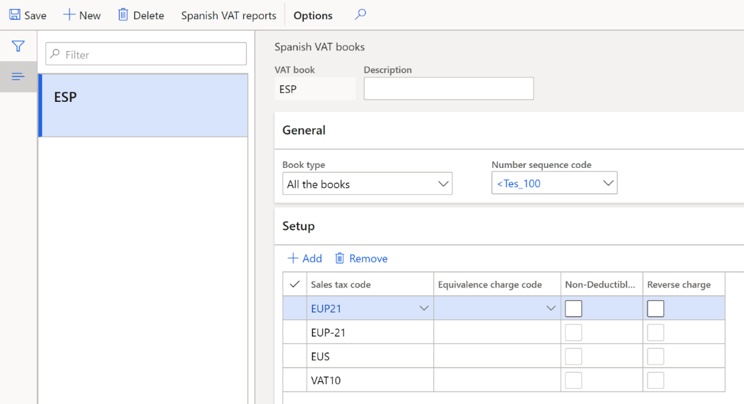 Spanish VAT books page.