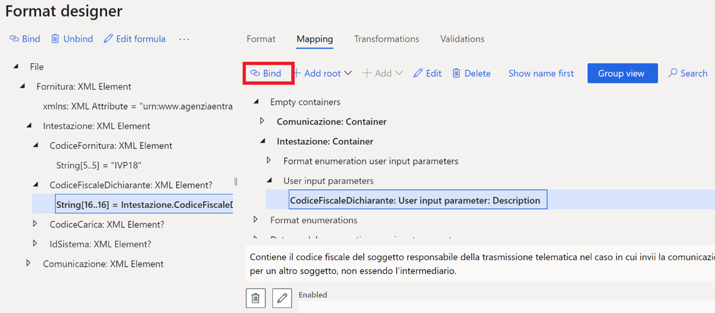 Bind an input parameter.