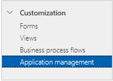 Option de gestion des applications dans le plan du site.