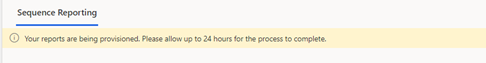 Capture d’écran du message de provisionnement du rapport.
