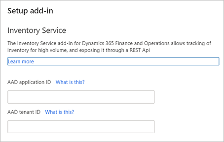 Page de configuration de module complémentaire