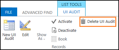 Cliquer sur l’option Supprimer l’audit UII.