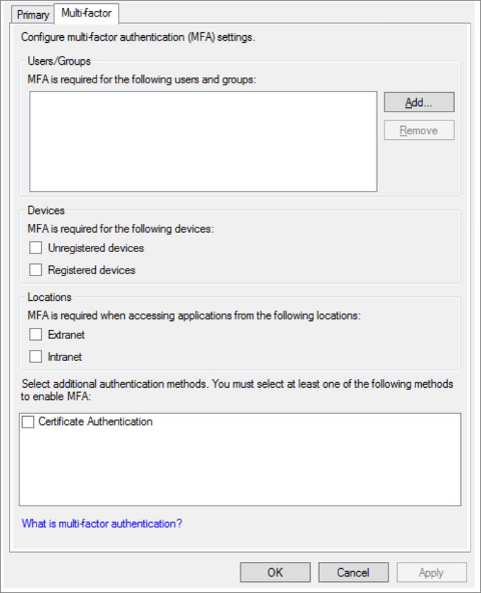 Capture d’écran montrant les conditions pour Microsoft Entra ID dans le Centre d’administration Microsoft Entra.