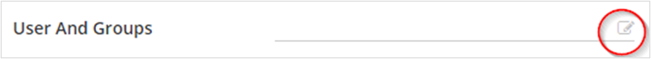 Image montrant le champ User and Groups