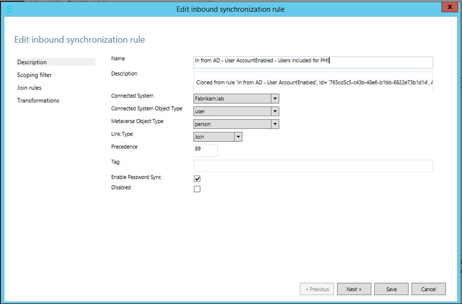 Activer la synchronisation de mot de passe