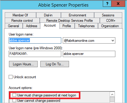 Mots de passe productifs Active Directory