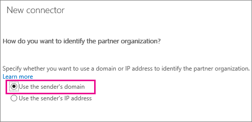 Capture d’écran montrant comment choisir d’utiliser le nom de domaine de l’expéditeur.
