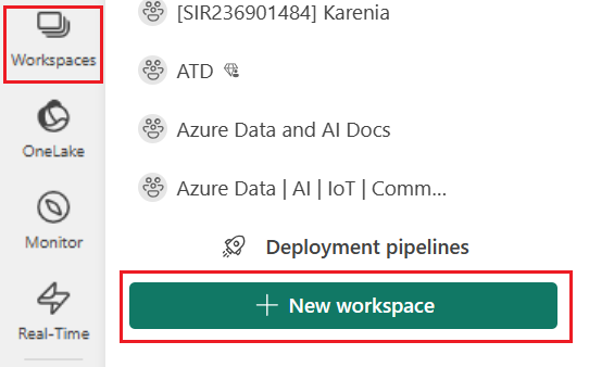 Capture d’écran de l’interface de sélection des espaces de travail.