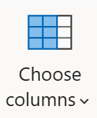 Capture d’écran de l’icône de transformation Choisir des colonnes.