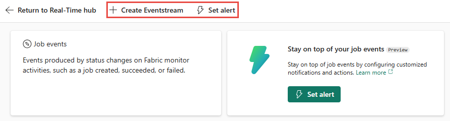 Capture d’écran montrant les actions sur la page de détails des événements de travail.