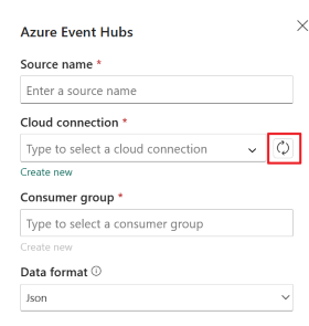 Capture d'écran de l’actualisation de la connexion cloud.