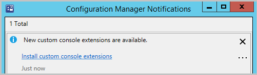 Notification de nouvelles extensions de console personnalisées disponibles