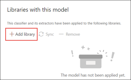 Capture d’écran de la section Où le modèle est appliqué avec l’option Ajouter une bibliothèque mise en évidence.