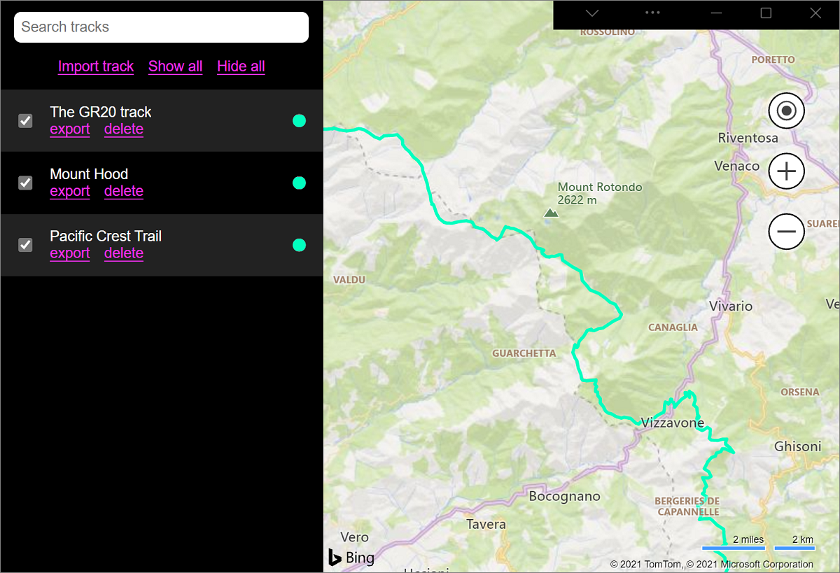 L’application Mes pistes