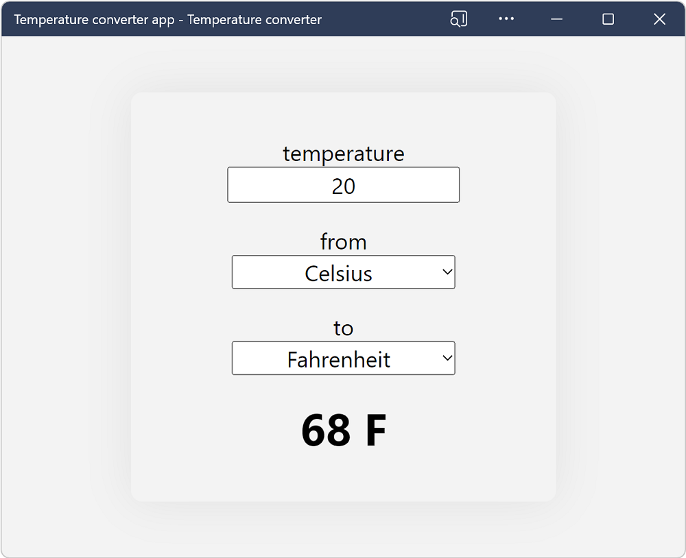 L’exemple PWA, installé et en cours d’exécution dans sa propre fenêtre