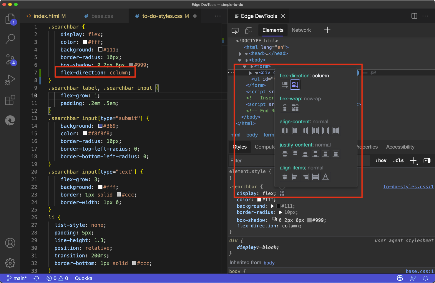 La modification du paramètre CSS a créé une nouvelle ligne de code dans le fichier de .css approprié