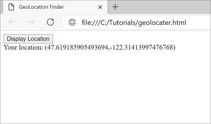 Affichage des coordonnées de géolocalisation de l’utilisateur dans Microsoft Edge