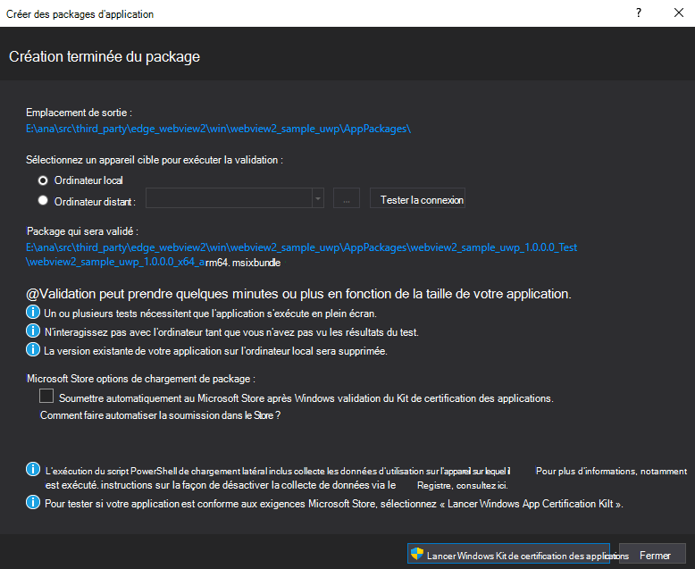 Kit de certification des applications Windows