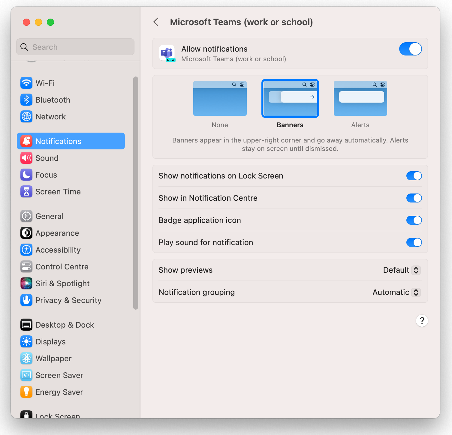 nouvelles équipes pour mac notifications macOS Ventura Sonoma