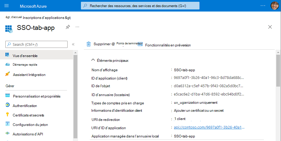 Valeurs de configuration d’application dans Microsoft Entra ID