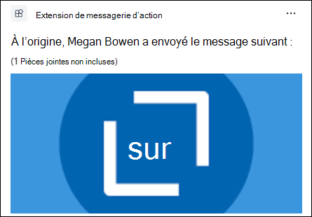 Capture d’écran de la sortie de l’extension de message une fois que vous avez correctement effectué le guide pas à pas.