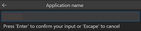 Capture d’écran montrant où entrer le nom de l’application.