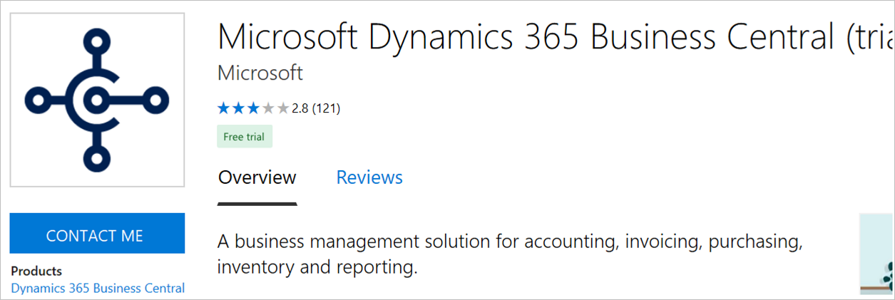 montrant Dynamics 365 Contact Me.