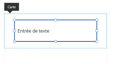 Contrôle Saisie de texte à l’intérieur de la carte personnalisée.